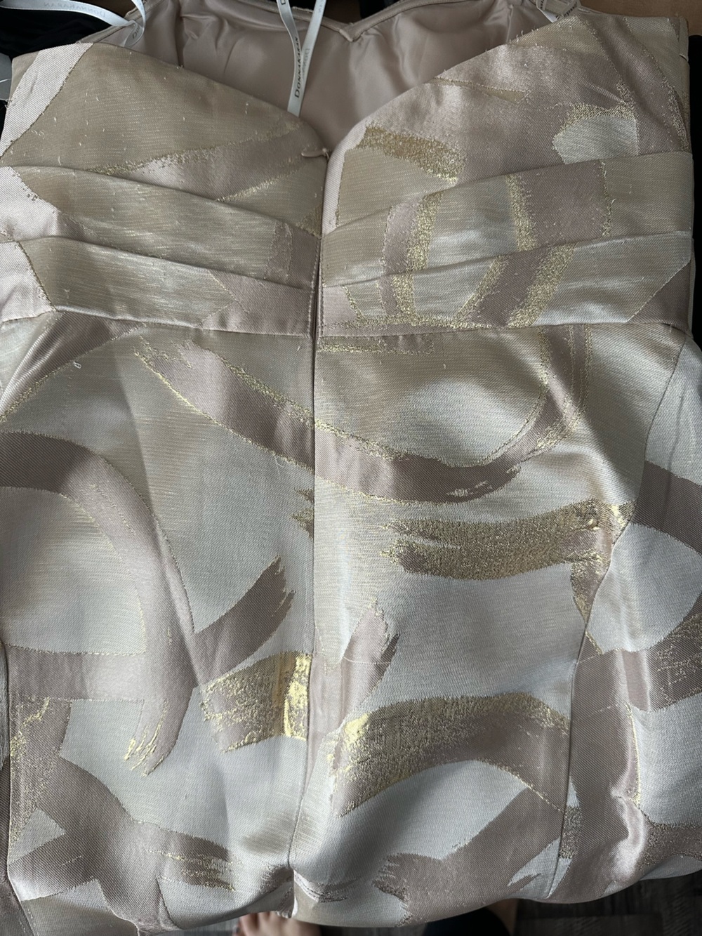 Donna Karan Strapless Column Gown in Neutral Taupe and Beige - Picture 9 of 10